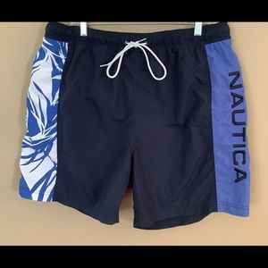 Mens quick dry Nautical bathing suit size XL with elastic tie waist
